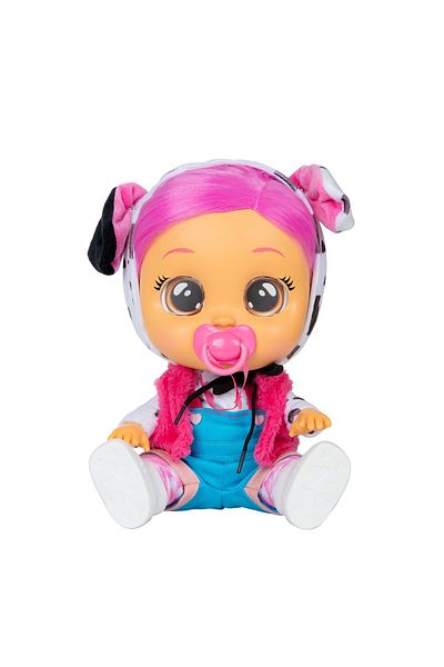Cry Babies Dressy Dotty - دمية طفل مقاس 12 بوصة، بغطاء رأس على شكل دالماسي مع آذان حيوان، حصريًا على أمازون