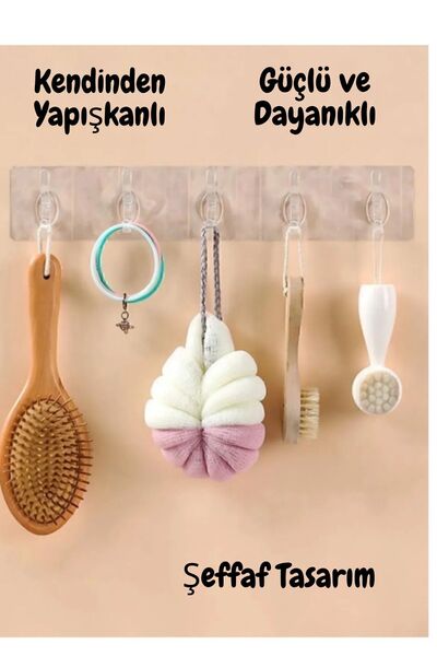 Felyra KendindenYapışkanlıGüçlüSilikonYapışkanlı Şeffaf Askılık Banyo Mutfak ...
