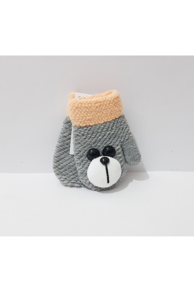 renkli çiçekler Çocuk Eldiven 1-3 Yaş Erkek Çocuk Eldiveni Figürlü Örme Eldiven