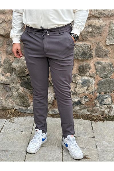 gd goldoremi Ανδρικό ύφασμα Lycra Ascoli Slim Fit - Άνετο Jogger, Ελαστική μέση, Κορδόνι με φερμουάρ