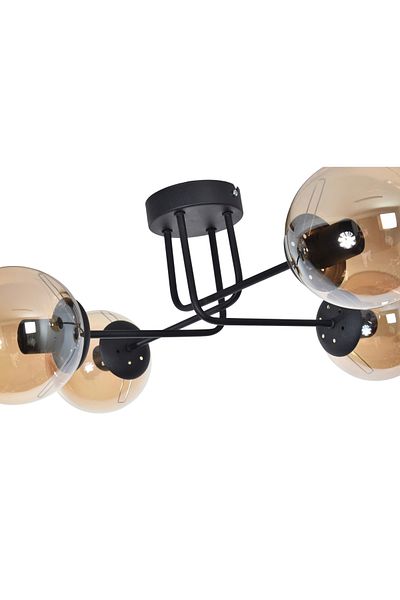 Modavize Sapphire Modern Design Living Room Bedroom Kitchen Black Color Honey Glass 4-Piece Chandelier