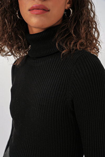 Bigdart 10311 Balıkçı Yaka Triko Kazak - Siyah