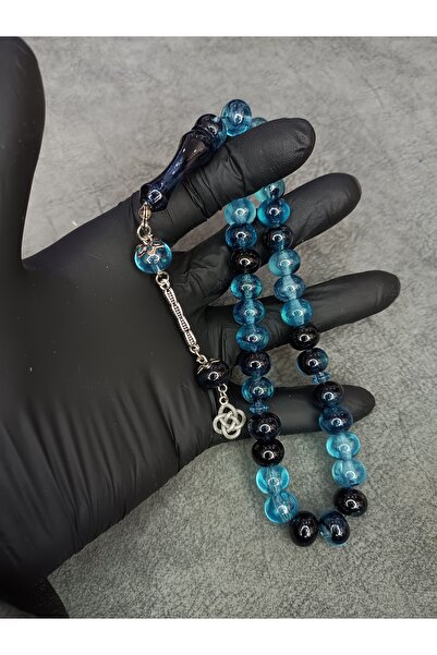 Mos Tespih مسبحة كهرمانية فاخرة من مسحوق العنبر مع موار مقطوع على شكل عجلة