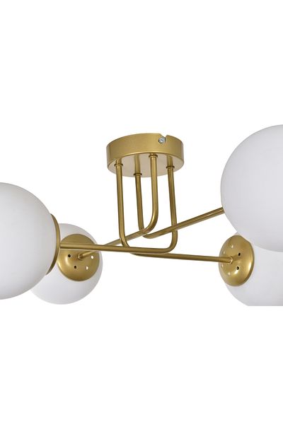 Modavize Sapphire Modern Design Living Room Bedroom Kitchen Antique Color White Glass 4-Piece Chandelier