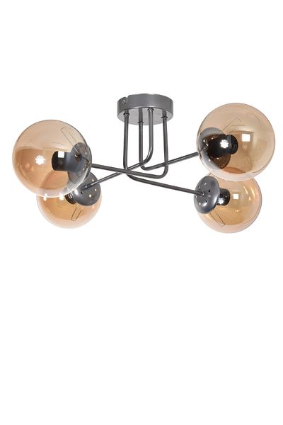 Modavize Sapphire Modern Design Living Room Bedroom Kitchen Gray Color Honey Glass 4-Piece Chandelier