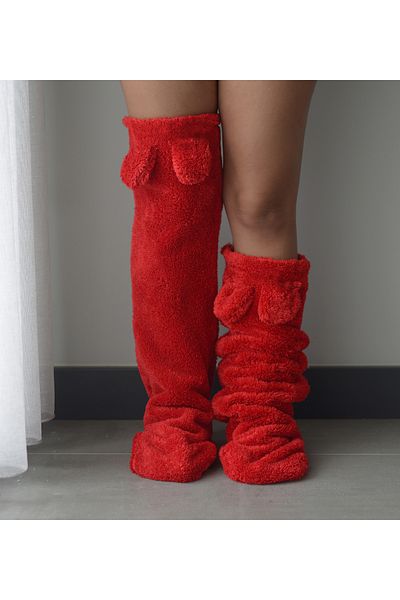 Özgüner Oyuncak Pabtex Plush Socks over the Knee Winter Sleeping Socks Foot Warmer Long Socks