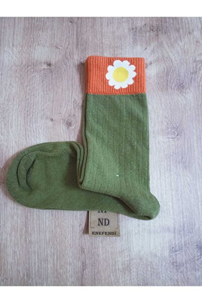 ENEFENDİ Зелени памучни чорапи - безшевни, размер 36-40 Дейзи