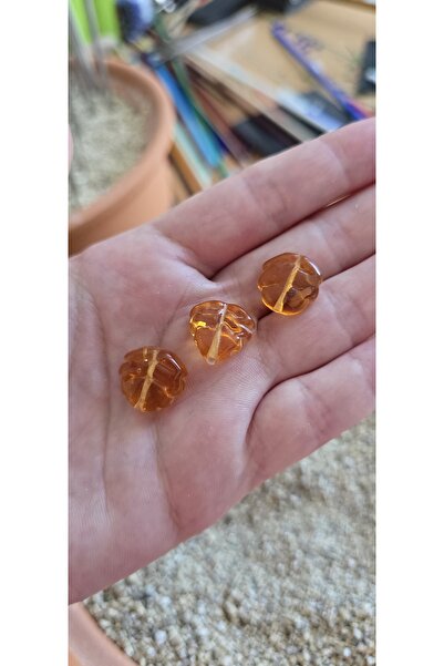 kırıkboncuk El Yapımı Murano Cam Sonbahar Yaprağı Figür Boncuk 1 Adet