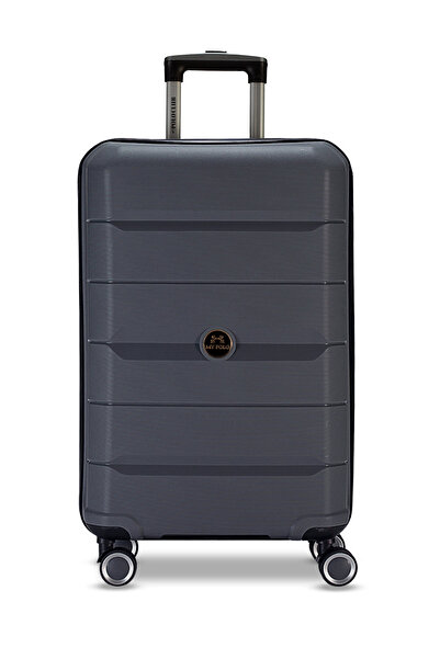 Fiyaka My-pp 2'li Büyük&Orta Polipropilen Süper esnek kırılmaz tekerlekli valiz bavul seyahat FÜME