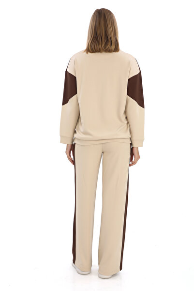 zitex Modal Tracksuit Set with Half Zipper Pieces and Strips on the Sides