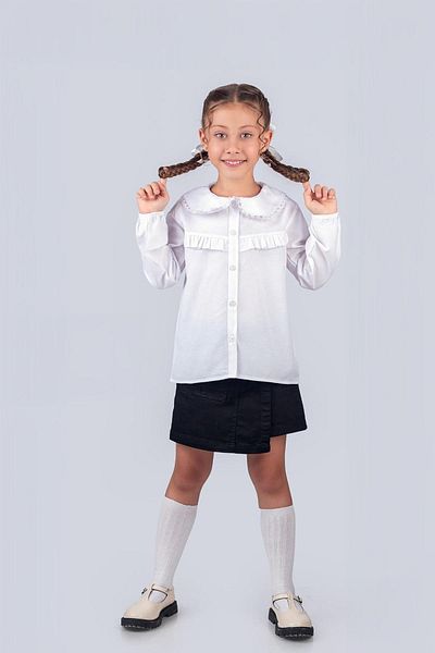 Trend Baby Kids Cămașă școală fetiță cu detaliu din dantelă 2-5 ani