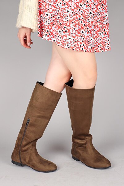 Birikon İLSE Прямі замшеві чоботи HAKİ