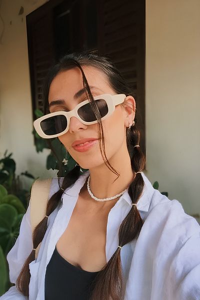 Della Pianto Unisex Vintage Sunglasses Cream