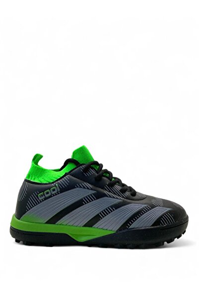 Cool Neymar Orthopedic Boys Black/Green Astroturf Field Shoes