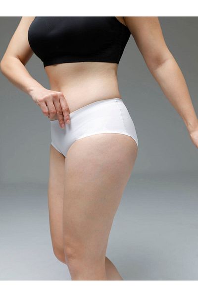 MİSTİRİK Polfa Model Large Size Non-Trace Laser Cutting Corset Briefs White Color