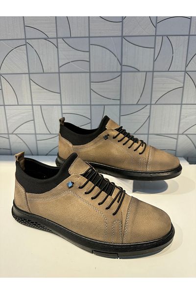 Anıl Ayakkabı AY 2002 Ανδρικά Sand Nubuck Γνήσιο Δερμάτινο Διακοσμητικό Καουτσούκ με κορδόνια Daily Comford Casual παπούτσια