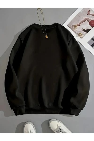 Pink Sky Black Love Printed Oversize Hooded Sweatshirt