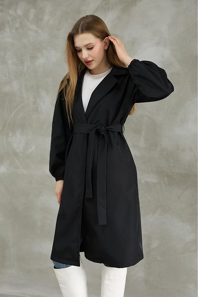 IŞILDA FASHION DAMEN-BALONENÄRMEL-TRENCHCOT