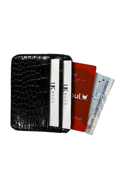 UK BAGS Faux Leather Crocodile Pattern Card Holder
