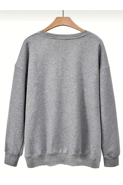 Pink Sky Carrot Toe Snowman Printed Sweatshirt