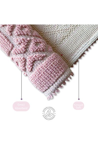 Bonny Home Soffy Pink and Pink Σετ 2 50x70 cm Χαλάκι μπάνιου 100% Φυσικό Βαμβάκι Πατάκια και Πετσέτες Ποδιών