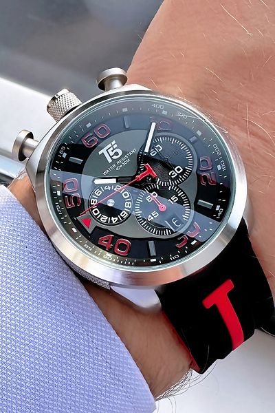 T5 Saat Men's Wrist Watch - Black Color, Silicone Band Bracelet, Functions Active Gift Tse2004C2