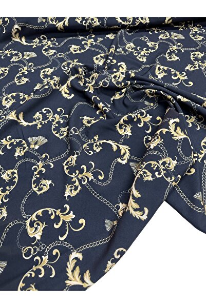 ipekkumaş Siyah Zincir Desen Elbiselik Gömleklik Krep Kumaş Ürünümüz Adet Ola...