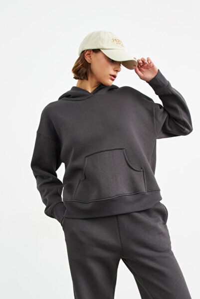 BayBayan Γυναικείο Oversize Εποχιακό Φούτερ - Τσέπη Καγκουρό