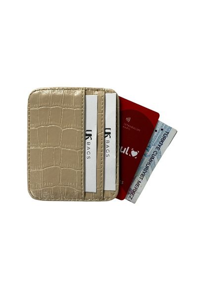 UK BAGS Faux Leather Crocodile Pattern Card Holder