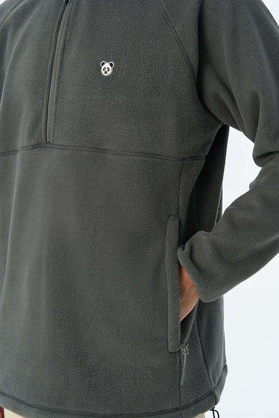 WWF Market Anthracite Panda Half-Zip Fleece
