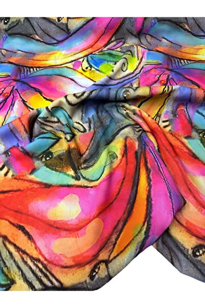 ipekkumaş قميص من قماش الكريب بنمط ملون، يتم بيع منتجنا قطعة واحدة 1 متر