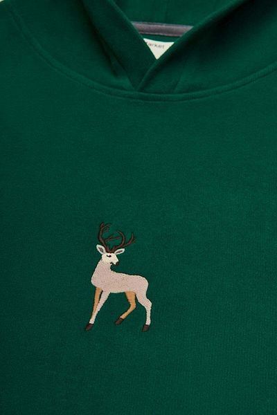 WWF Market Hoodie Deer Super Soft - Σκούρο Πράσινο