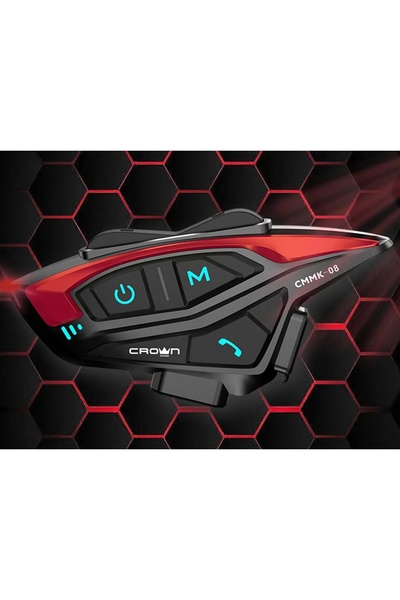 Crown Micro Cmmk-08 8 Kişilik Motosiklet Kask Bluetooth Intercom Seti