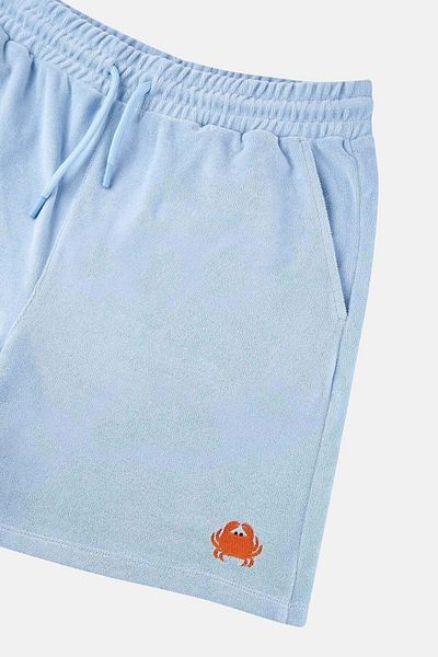 WWF Market Crab Terry Men's Shorts - Light Blue