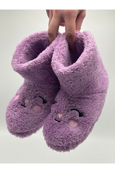 fluffy Домашни ботуши за момичета - равни подметки, сезонни, нехлъзгаща се подметка Обувки за дома в детската градина
