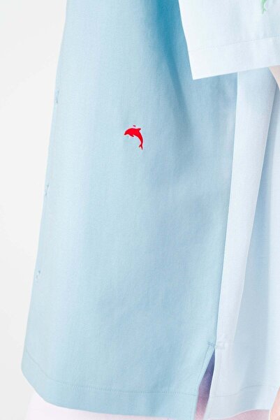 WWF Market Dolphin Tencel ™   Kısakolllu Shirt - Light Blue