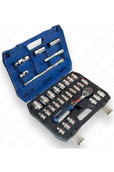 Newstar Germany 72 Tooth Ratchet Socket Set - 32 Pieces, Auto Mechanic Full Set 1/2