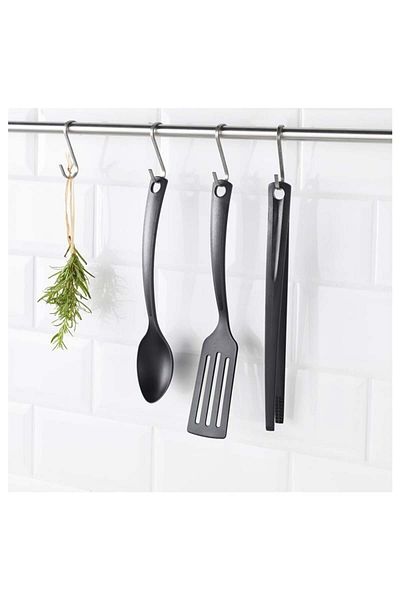 IKEA Gnarp Tongs_Spoon_Spatula Set, 3-Piece Black Kitchen Set