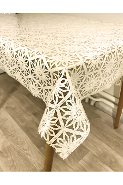 Blue Home Lux Lace Look Erasable Non-Slip Liquid-Proof Pvc Tablecloth