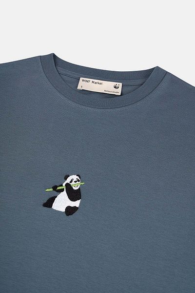 WWF Market Giant Panda Patterned Premium Gray T-shirt