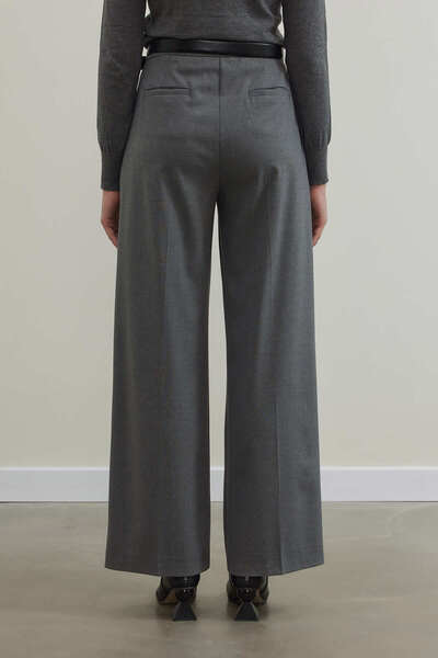 Tailors Room Anthracite Color Cotton Single Pleated Trousers