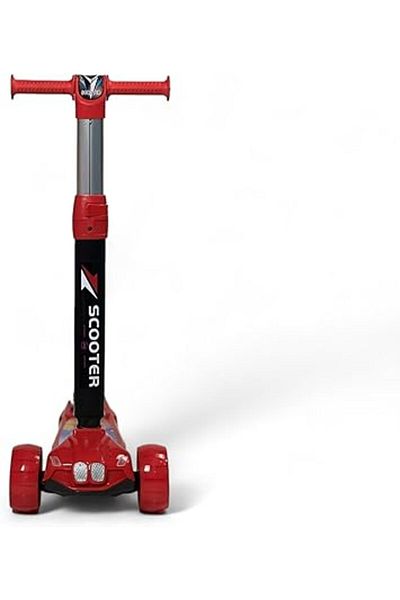 ALBADER 2-in-1 Kick Scooter, Adjustable & Foldable Scooter, 3 LED Lighted Wheels, Manual Scooter