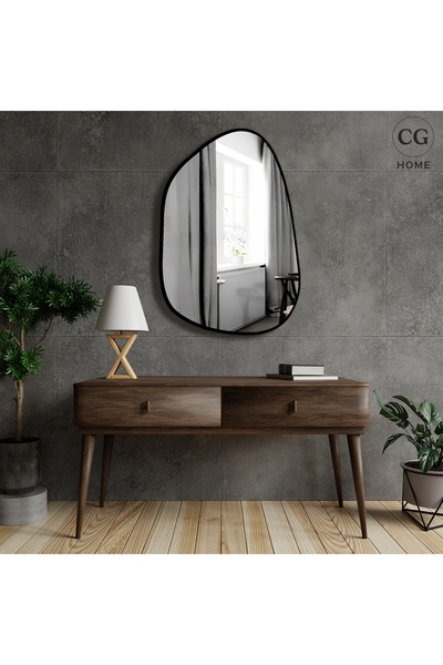 CG HOME Asimetrik Ayna, 75X55 cm, Konsol Aynası, Dresuar Aynası, Duvar Aynası...