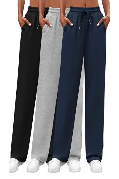 FİTGO Unisex Φούτερ με μονόχρωμο μπλε γκρι μαύρο 3 πακέτο