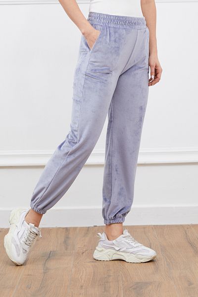 DPARİS Pantaloni de trening din material catifea