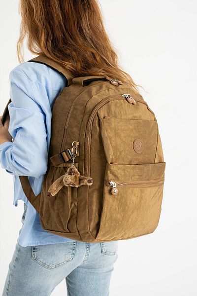 571 Collections Çanta Tan Crinkle Ultra Light Backpack - Πολλαπλές τσέπες (Μοντέλο: 571-3A)