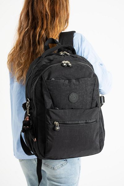 571 Collections Çanta Ultra Light Unisex Black Backpack - Multi-Pocket, Crinkle Model: 571-3A