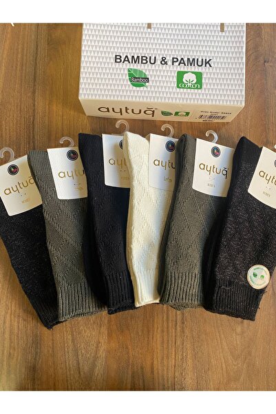 Aytuğ Дамски зимни безшевни чорапи от бамбук и памук, 6 чифта
