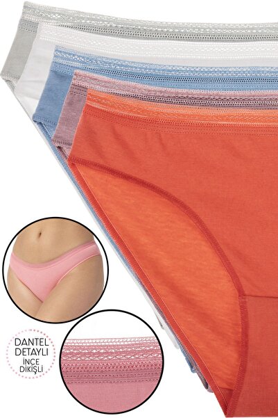 Humaone Набір з 5 бікіні-трусиків пастельних кольорів - помаранчевий, рожевий, блакитний, білий, антрацитовий