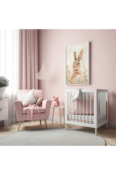 Peppy Rooms Doğal Ahşap Çerçeveli  Mdf  Çocuk Odası Tablo Bohem Tavşan  PEPPY...